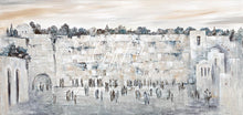 Load image into Gallery viewer, Abstract Judaic white Silver Grey Western Wall

