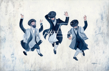 Load image into Gallery viewer, Hasiddim Dance withTallit Blue &amp; white
