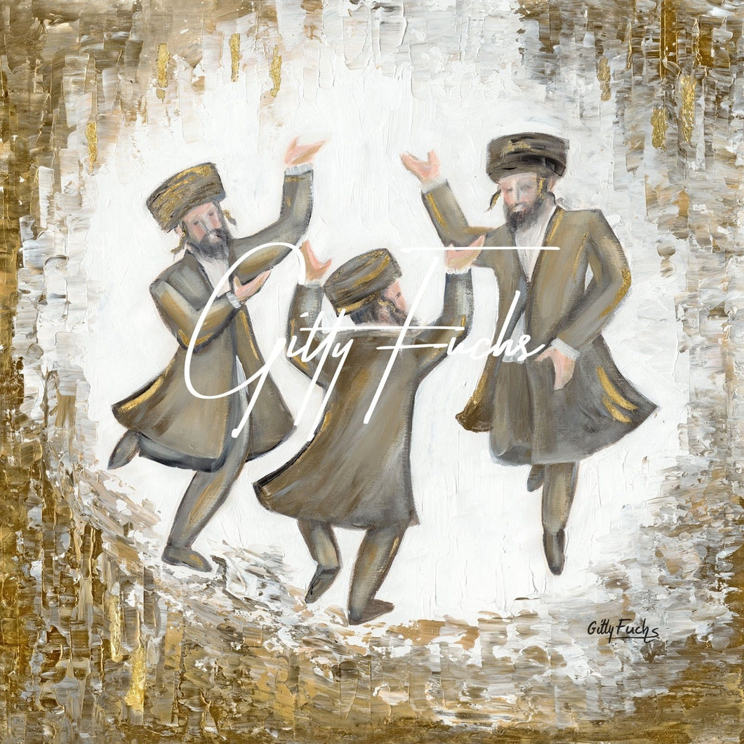 Hasidic Dance Brass Gold and Grey Soft