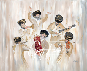 Hasidim Dance with Sefer Torah