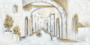 Jerusalem Old City Street Elegant White and Gold
