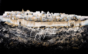 Jerusalem Panorama Black White & Gold